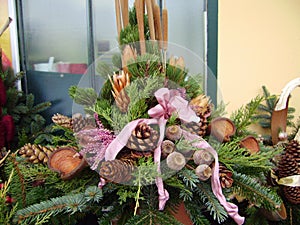 Religious wreathes on Memorial day.