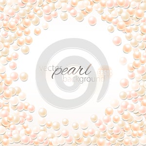 Relistic pearl background. Light backdrop with copy space. Fashionable chic template. Vector illustration.