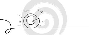 Reload arrow line icon. Update Arrowhead. Continuous line with curl. Vector