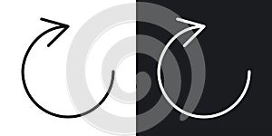 Reload buttonline in Thin line black color. flat simple vector symbols illustration photo