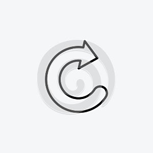 Reload buttonline in Thin line black color. flat simple vector symbols illustration photo