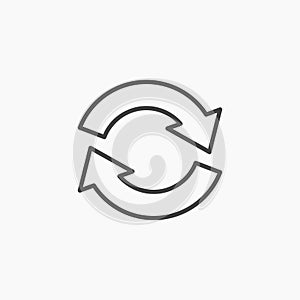 Reload buttonline in Thin line black color. flat simple vector symbols illustration photo