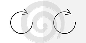 Reload buttonline in Thin line black color. flat simple vector symbols illustration photo