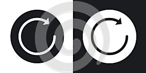 Reload buttonline in Thin line black color. flat simple vector symbols illustration photo