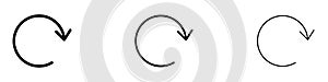 Reload buttonline in Thin line black color. flat simple vector symbols illustration photo