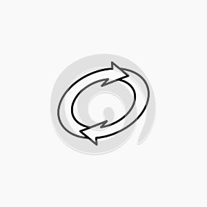 Reload buttonline in Thin line black color. flat simple vector symbols illustration photo