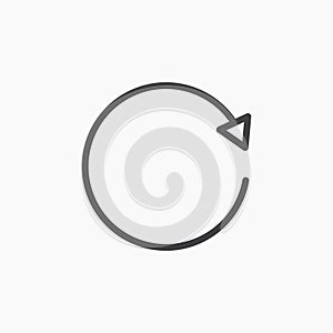 Reload buttonline in Thin line black color. flat simple vector symbols illustration photo
