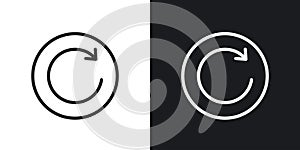 Reload buttonline in Thin line black color. flat simple vector symbols illustration photo