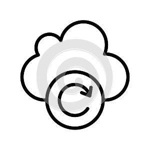Reload cloud thin line vector icon