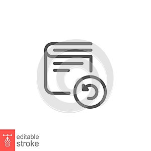 Reload document line icon. Refresh and transfer data. Update, Synchronize
