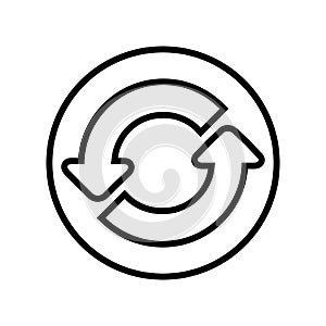 Reload icon vector. Reset illustration sign. update symbol or logo.