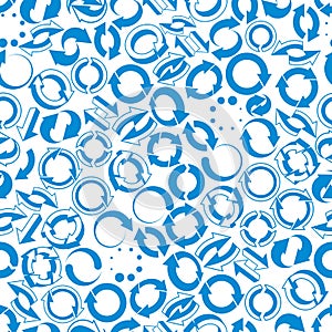 Reload icons seamless background, loop arrows, refresh, vector web theme simplistic symbols vector collections