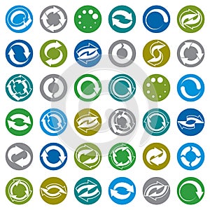 Reload icons vector set, loop arrows