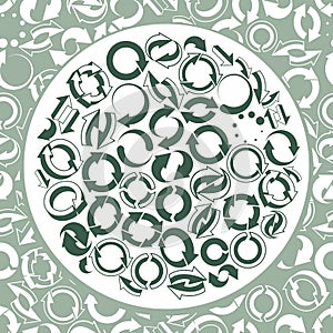 Reload icons vector set, loop arrows, vector web theme simplistic symbols vector collections, seamless pattern