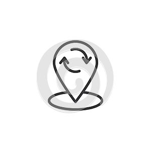 Reload location pin outline icon