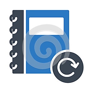 Reload notebook glyph color vector icon