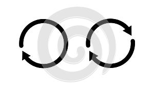 Reload sign. Refresh symbol. Motion graphics video animation of rotation of arrows on a white background
