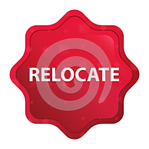 Relocate misty rose red starburst sticker button