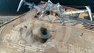 Relocation of construction materials in a top view