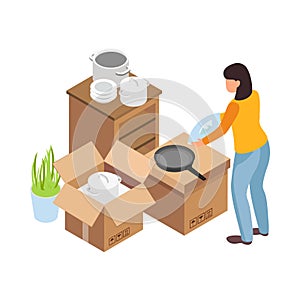 Relocation Isometric Icon