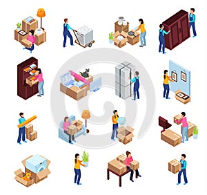 Relocation Service Icons Set