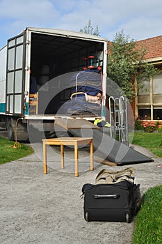 Relocation truck loaded photo