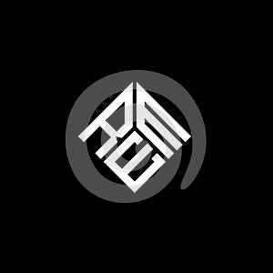 REM letter logo design on black background. REM creative initials letter logo concept. REM letter design