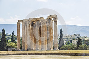 The remain columns of Temple of Olympian Zeus in Athens, Greece.
