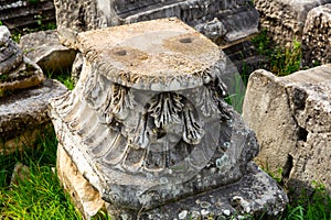 Remained architectural constructions on ruins of Aphrodisias, Turkey