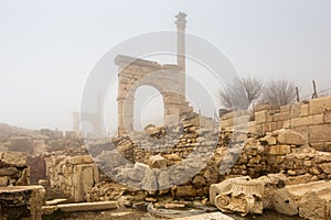 Remained honorific arched gate and Corinthian column in Sagalassos