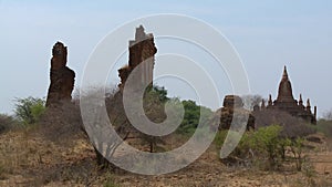 The remaining ruins of ancient buildings