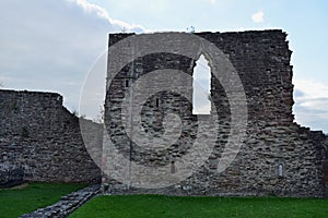 Remaining Ruins of Monmouth Castle, Wales, UK