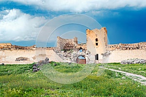 Remaining walls which once surrounded great city of Ani. Ani was one of the biggest cities in medieval Armenia but now is just