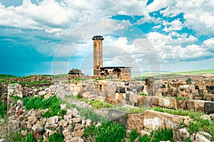 Remaining walls which once surrounded great city of Ani. Ani was one of the biggest cities in medieval Armenia but now is just