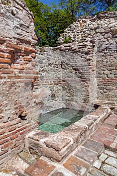 Remainings of wall and pool in The ancient Thermal Baths of Diocletianopolis, town of Hisarya, Bulgaria