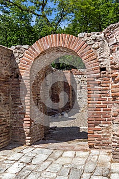 Remainings of wall and pool in The ancient Thermal Baths of Diocletianopolis, town of Hisarya, Bulgaria