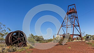 Remains of an abandoned gold mine in the bush, Australia