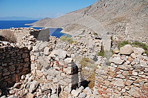 Gera village ruins, Tilos island photo