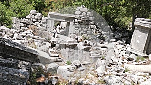 Remains of agora in Termessos. City of ancient Pisidia in Turkey.