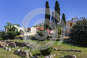 Remains of ancient Athens and Acropolis.