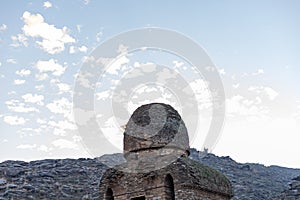 The remains of ancient bhudha civilization double dome stupa in the balo kaley built in the 2nd century photo