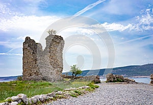 The remains of the ancient castle of Vecka kula