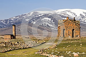 Remains of the ancient city Ani, in Kars, Turkey photo