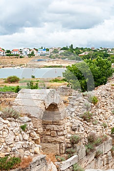 The remains of the ancient city of Chersonesus. Founded by the ancient Greeks. Hersones ruins, archaeological park