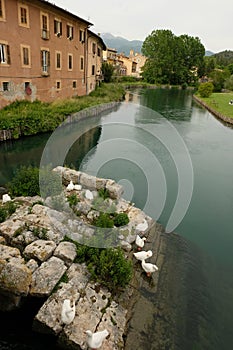 Remains of the ancient roman bridge in Rieti photo