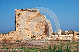 The remains of the ancient Roman House of Theseus. Paphos Archaeological Park. Cyprus