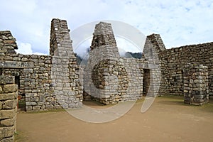 Remains of the ancient structure of Machu Picchu, UNESCO World Heritage site in Cusco Region, Urubamba Province, Peru, Archaeologi
