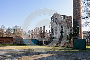 Remains of the Ancient twentieth-century Frazzi Brick Factory in Cremona in Tognazzi Park, Italy