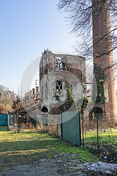 Remains of the Ancient twentieth-century Frazzi Brick Factory in Cremona in Tognazzi Park, Italy