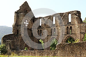 Remains Aulps Abbey, Saint-Jean-d`Aulps, Haute-Savoie, French Alps